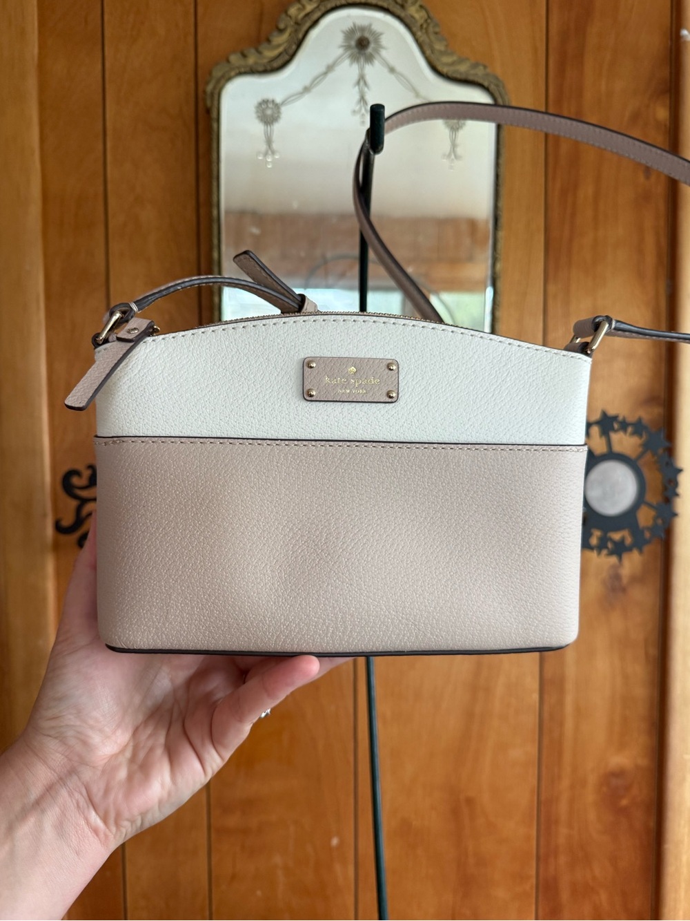 Kate Spade New York Grove Street Millie Crossbody Bag Purse Cream, Warm Beige
